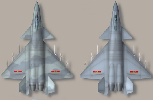中國四代戰(zhàn)機假想圖。