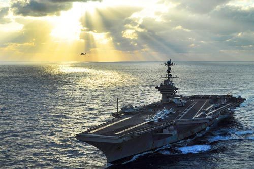 資料圖：美海軍“喬治·華盛頓”號航母在太平洋執勤。
