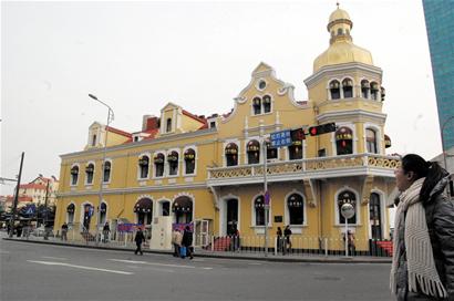 蘭山路與郯城路路口的商業小樓充滿歐洲風情