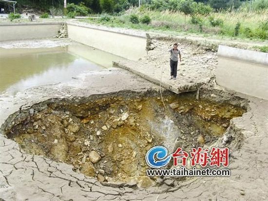 魚塘突現大坑 漩渦20分鐘吸光上千尾魚