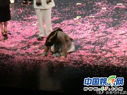 謝娜赴鄭州演出遲到兩個半小時 現場含淚下跪致歉觀眾