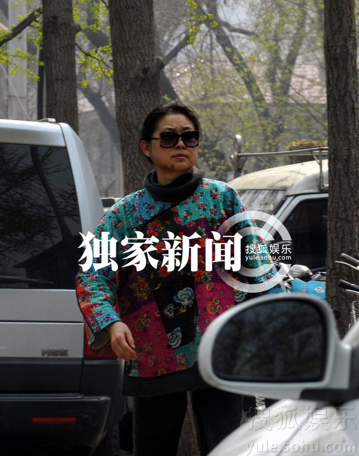 倪萍素顏出門買衣服顯老態