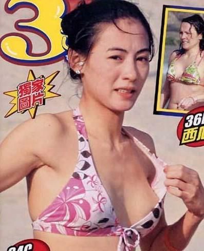 張柏芝昔日泳裝照曝光 被狗仔偷拍險露點[圖]