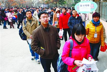 2萬考生青島參加國考 抗戰歌詞交通標識成考題